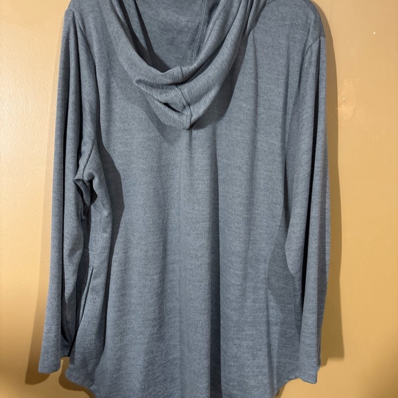 Denim&Co Gray Hooded Sweatshirt - Picture 8 of 9